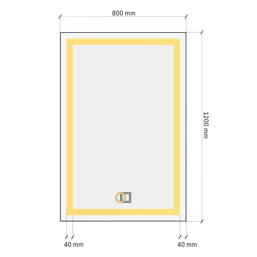 Rectangular LED mirror with double Front Lit 800x1000mm