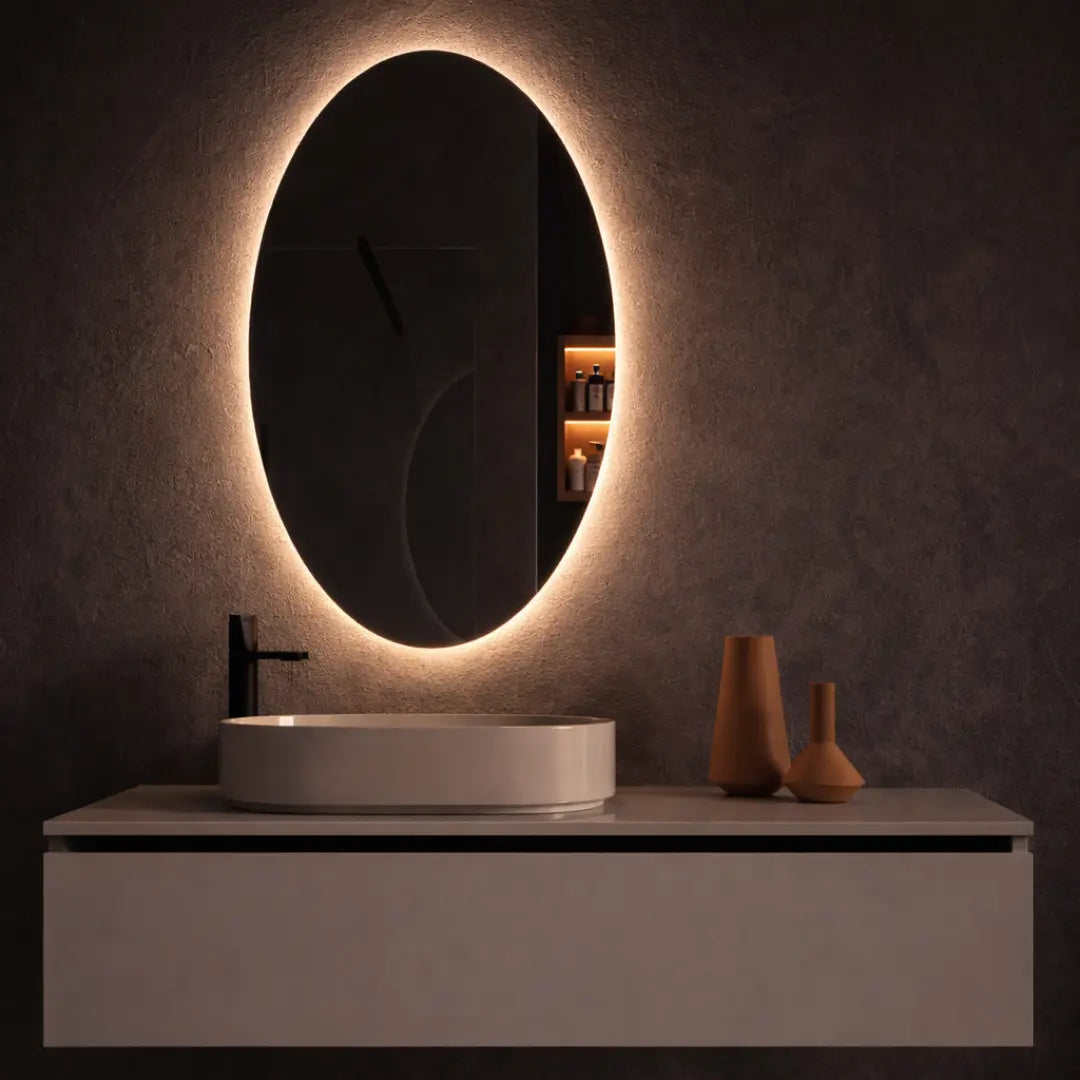 Espejo LED Ovalado con Iluminación Trasera 600x1000mm