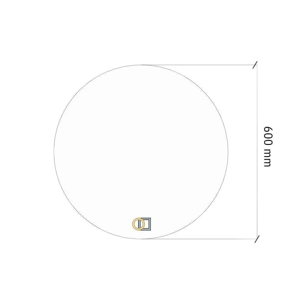 Pyöreä LED-peili takavalolla Ø 600mm