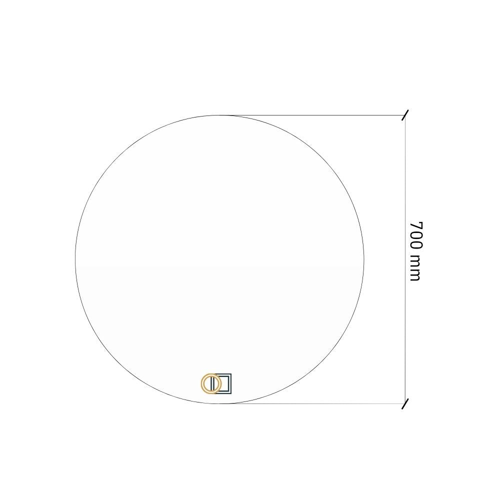 Pyöreä LED-peili takavalolla Ø 700mm