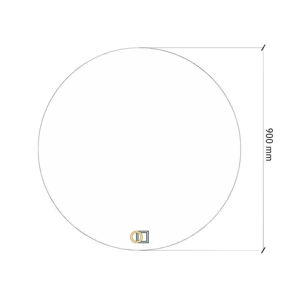 Round LED mirror with rear lighting Ø 900mm