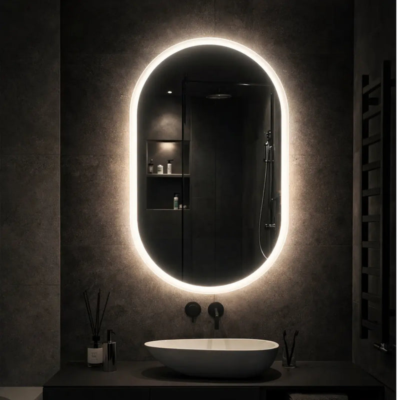 Pill soikea LED-peili etuvalolla 420x700mm