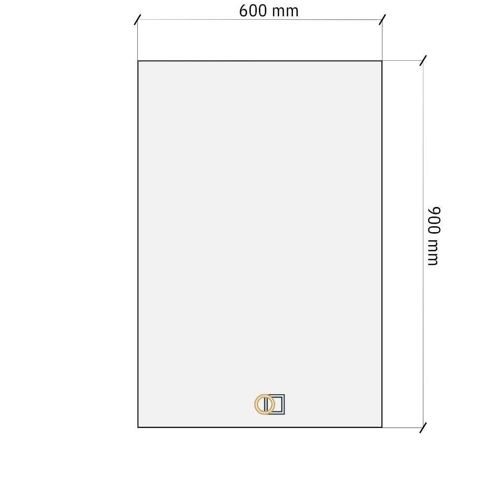 Suorakaiteen muotoiset LED-peilit takavaloilla 900x600 mm