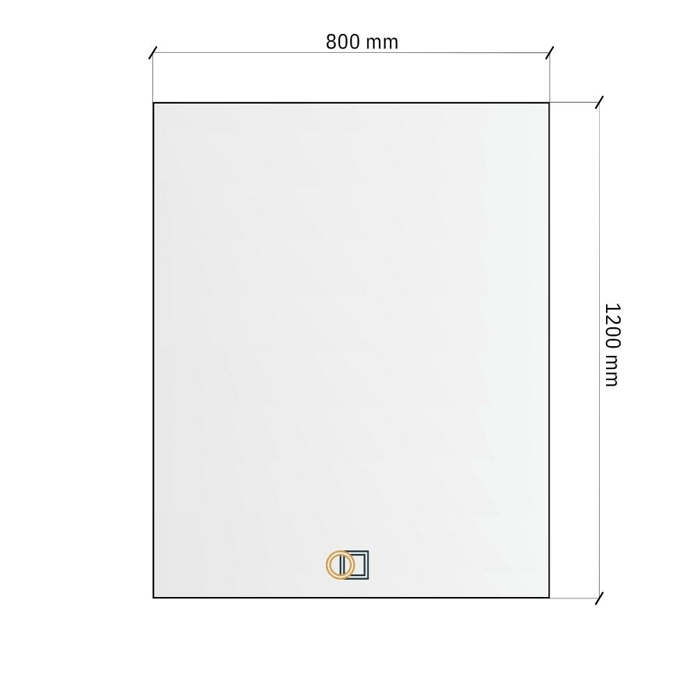 Taisnstūra LED spoguļi ar aizmugurējo apgaismojumu 800x1200 mm