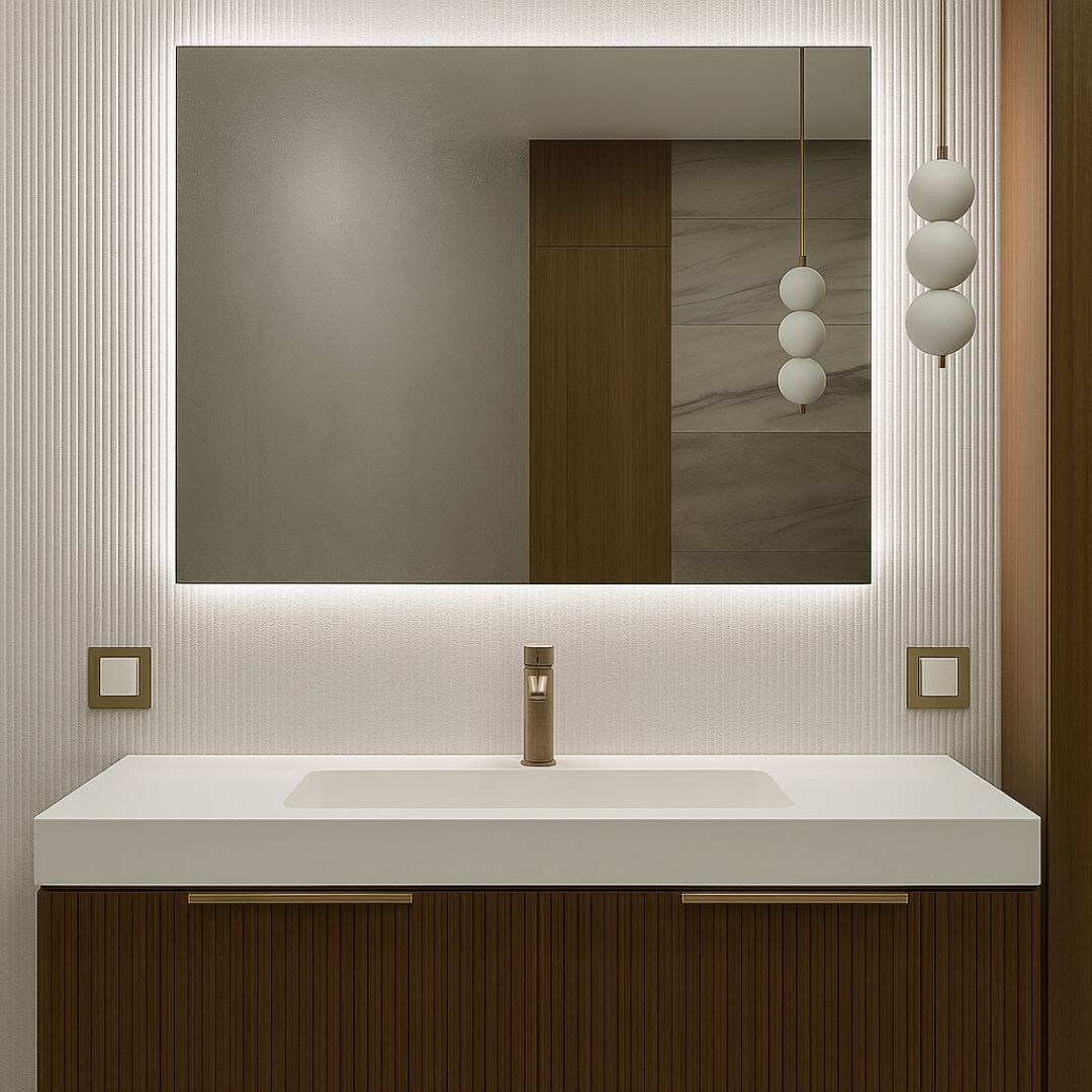 Rectangle LED mirrors with rear lighting 800-1000mm