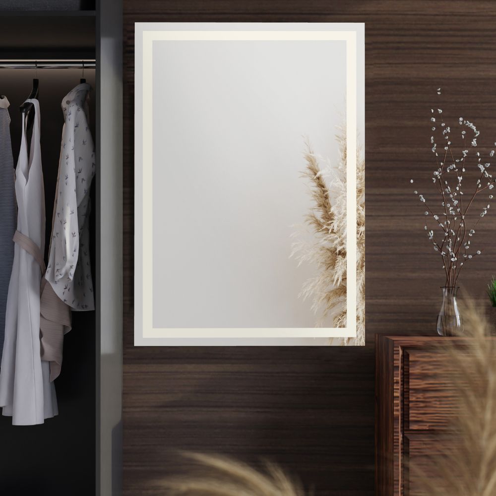 Ristkülikukujuline kahekordse esivalgustusega LED-peegel 600x900mm