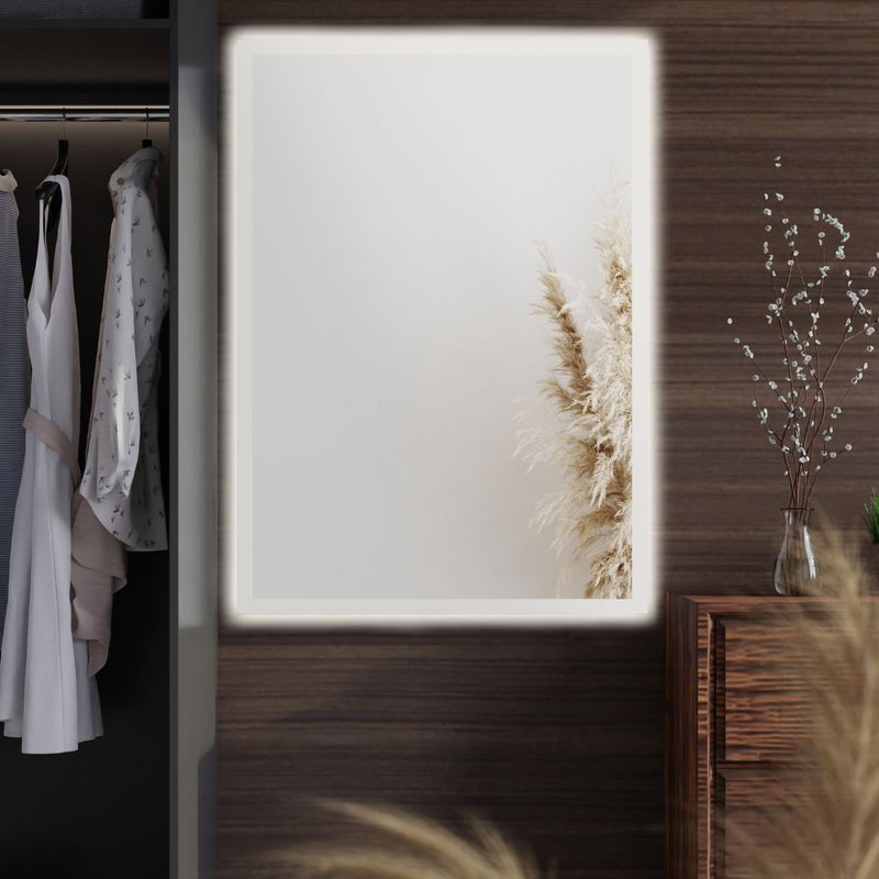 Rectangular LED mirror with front lighting 350x500mm