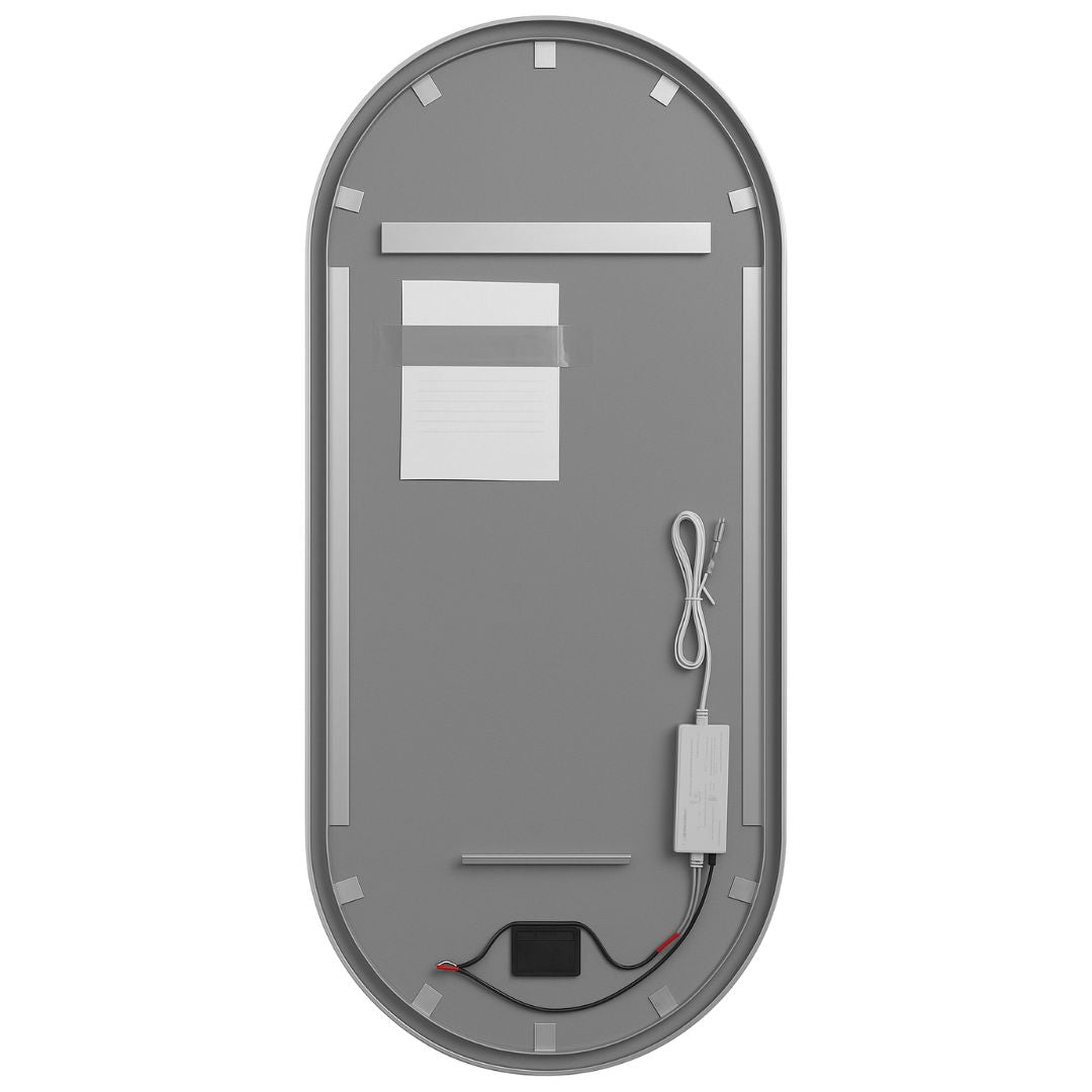 Pill-shaped mirror from the back