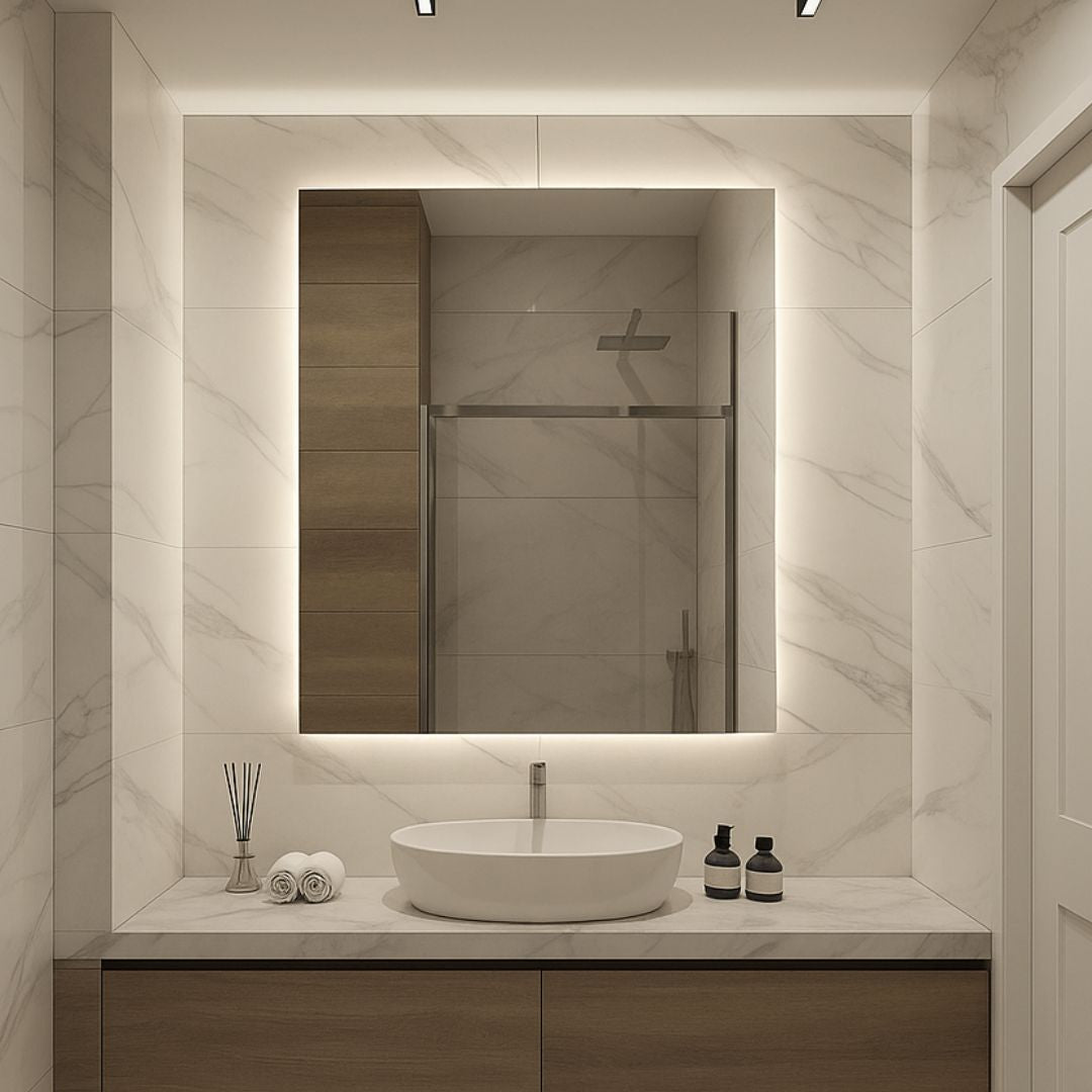 rectangle led mirror 500x700 mm rear ligthing