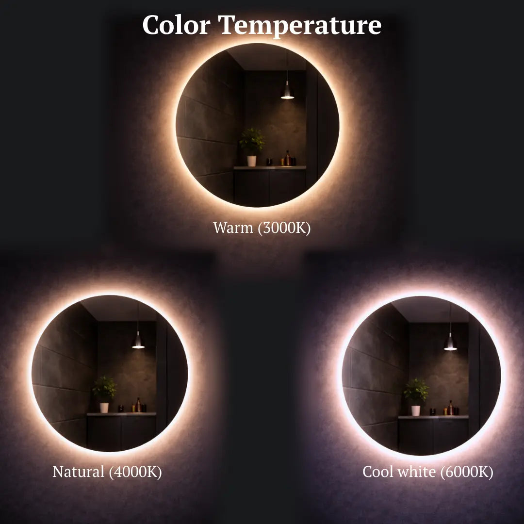 round led mirror backlit color temperature