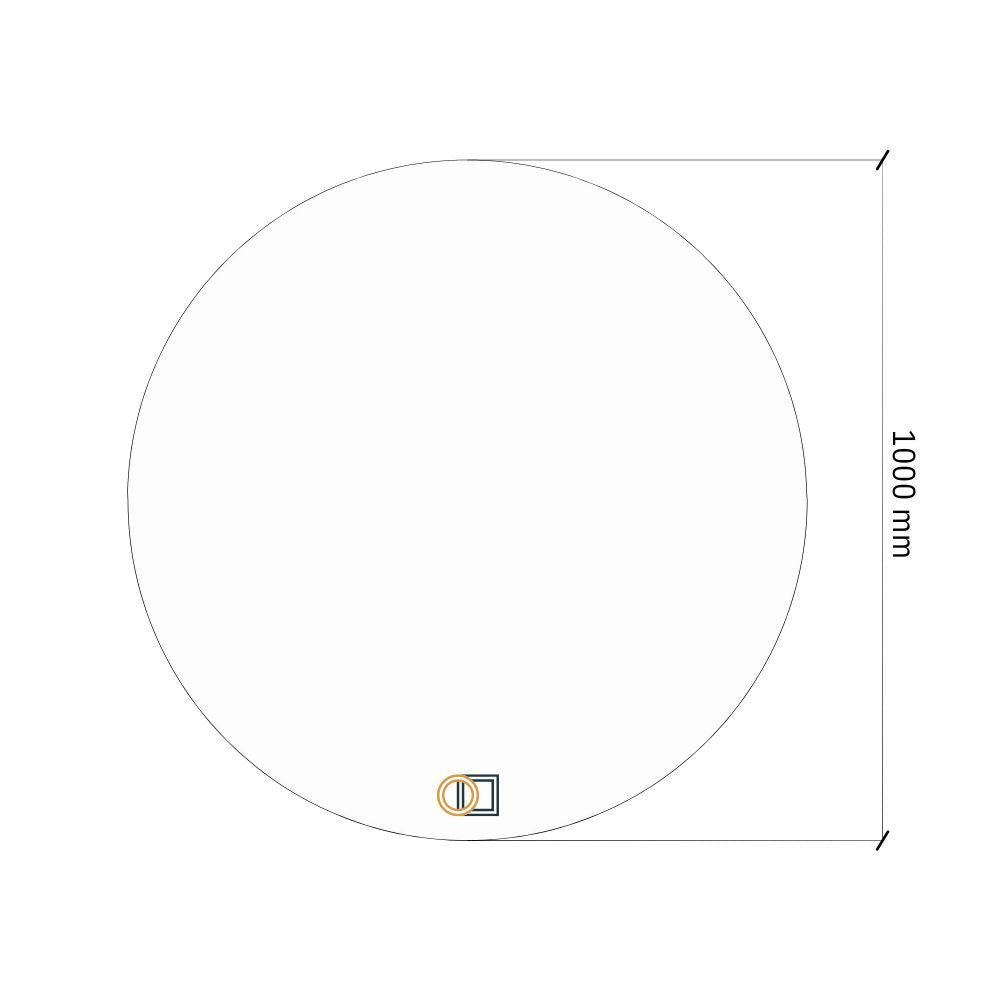 Pyöreä LED-peili takavalolla Ø 1000mm