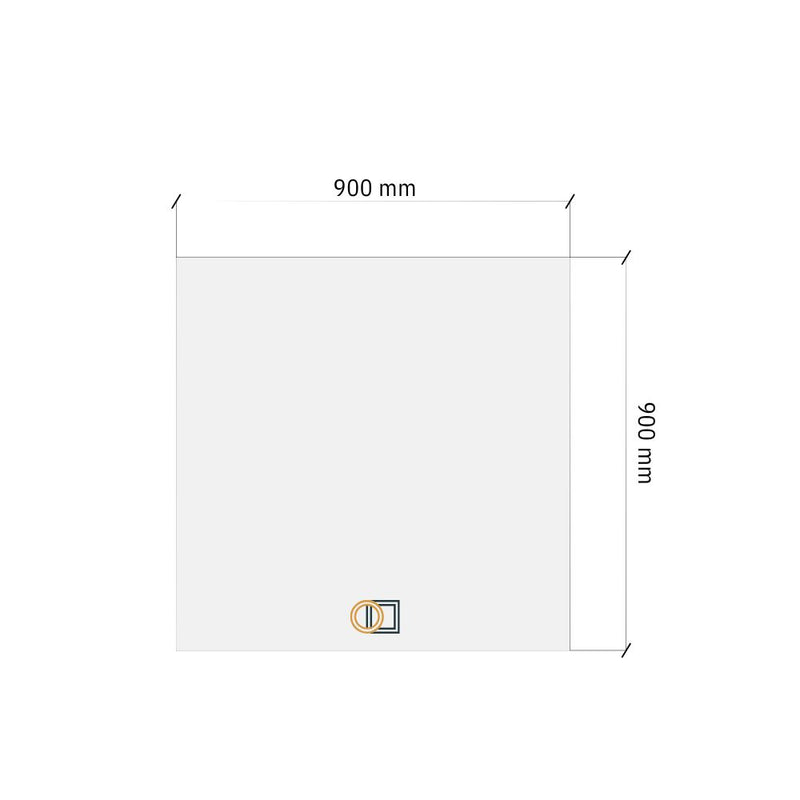 square mirror drawing size 900x900mm