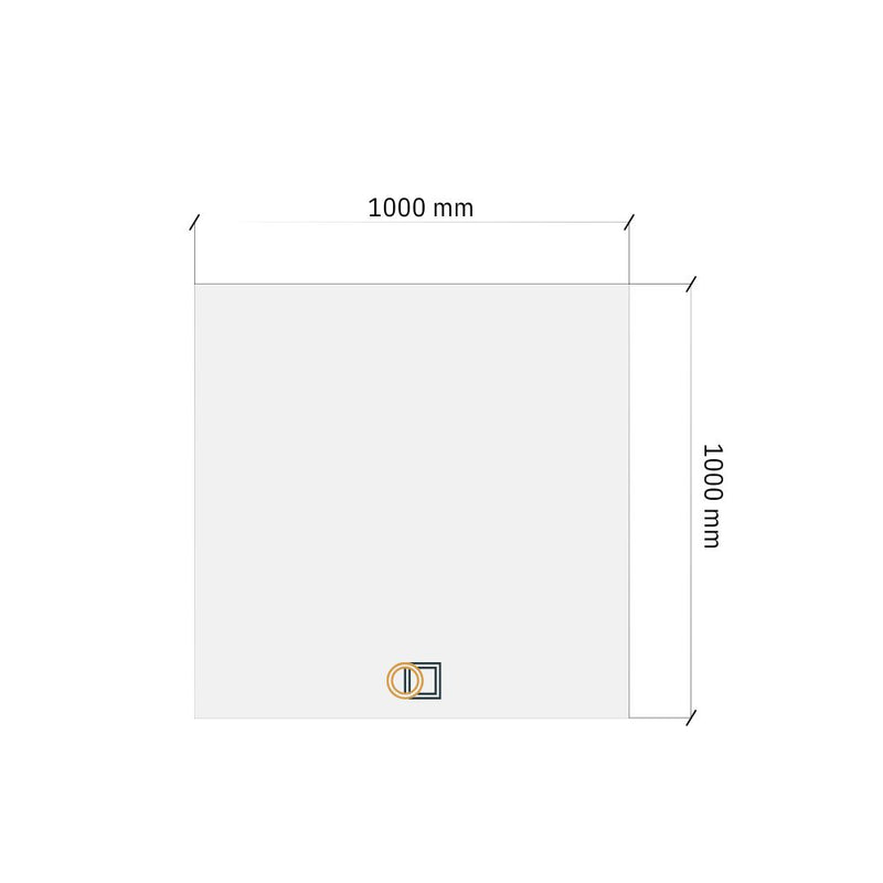 square mirror drawing size 1000x1000mm