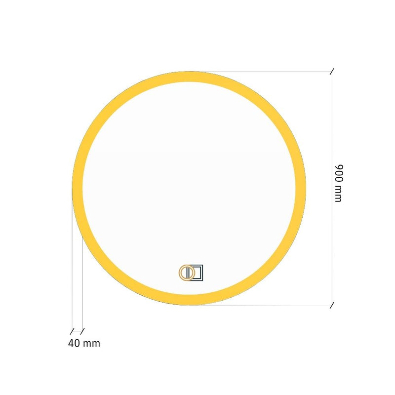 Pyöreä LED-peili etuvalolla Ø 900mm
