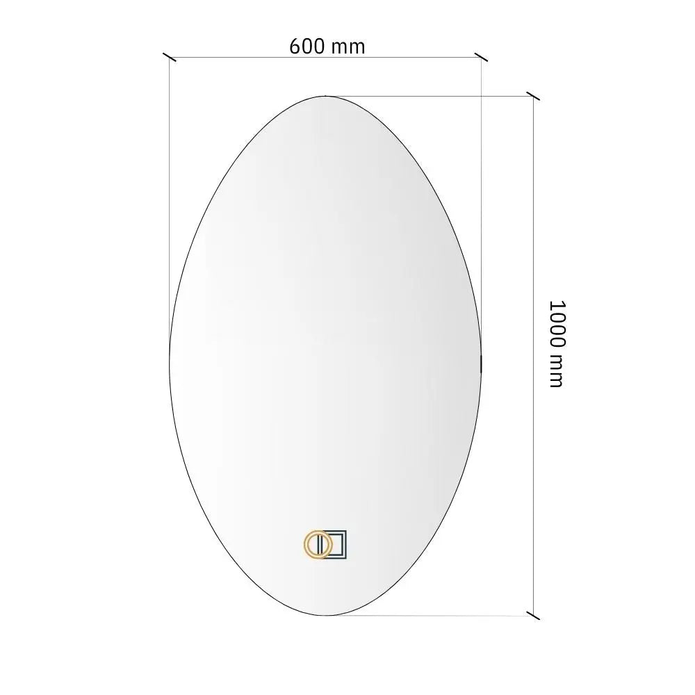 Oval LED mirror with rear lighting 600x1000mm