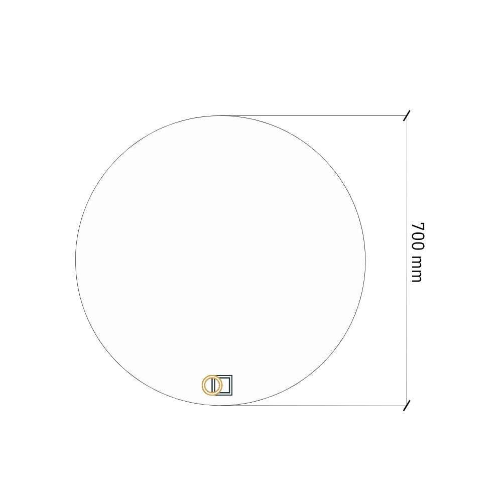 Round LED mirror with rear lighting Ø 700mm