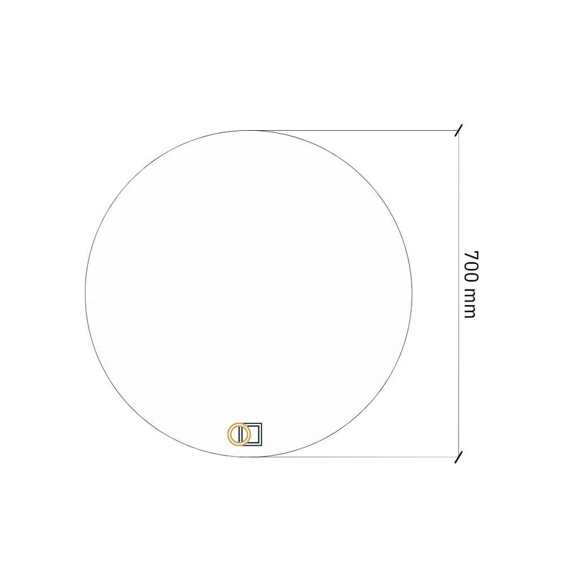 Pyöreä LED-peili takavalolla Ø 700mm 