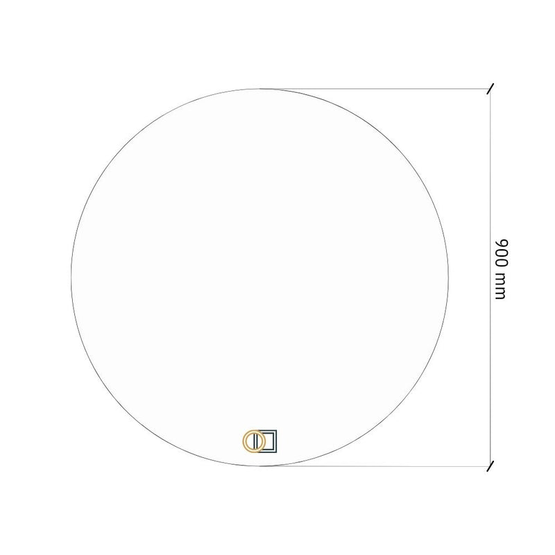 Pyöreä LED-peili takavalolla Ø 900mm 
