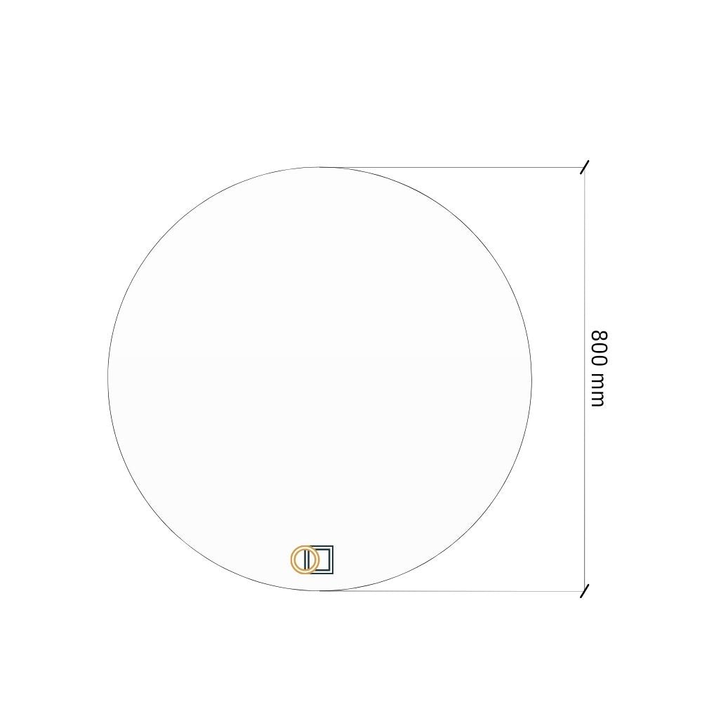 Round LED mirror with rear lighting Ø 800mm