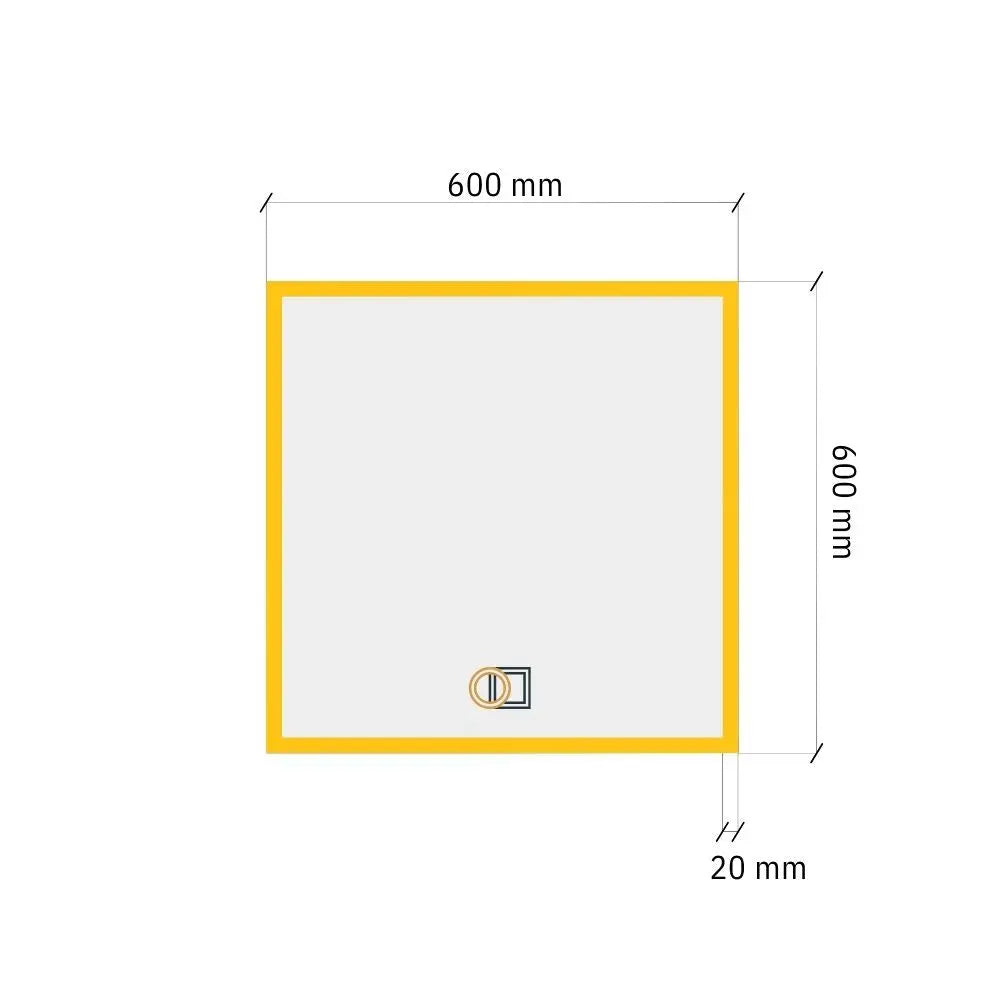 Square LED mirror with front lighting 600x600mm