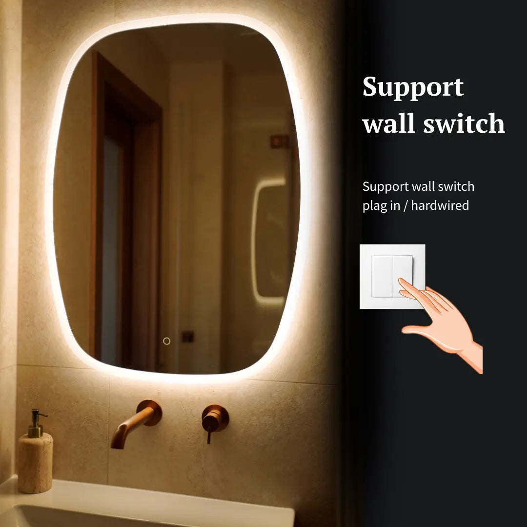 Rectangaler LED mirror with front lighting 600x805mm
