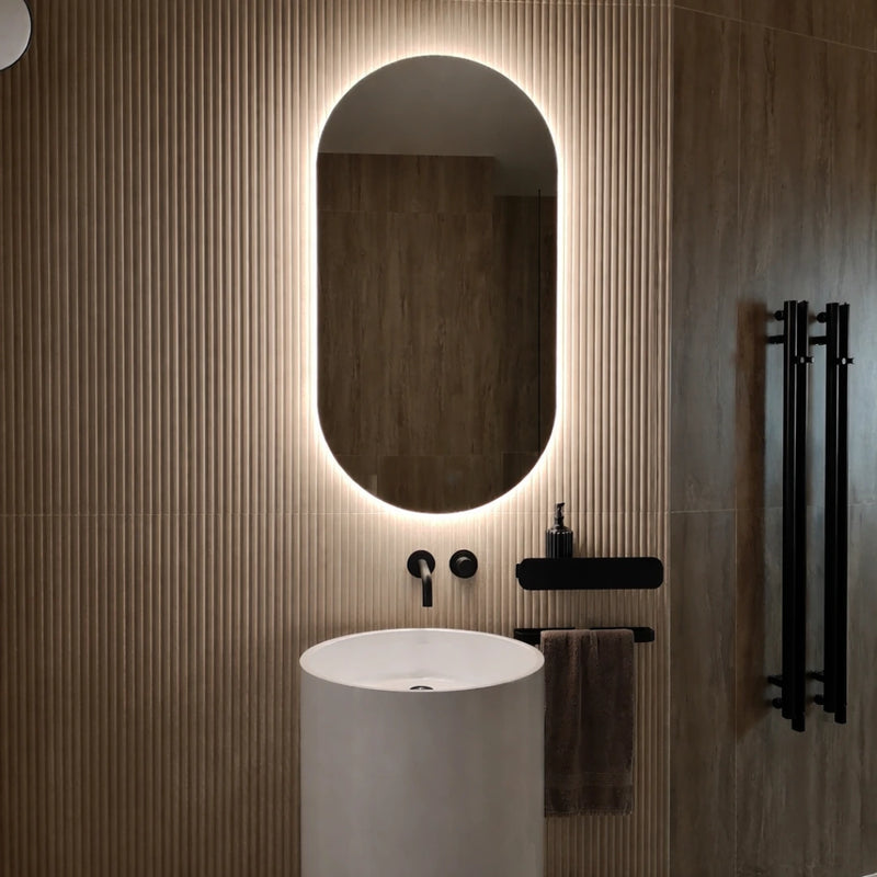 Pill oval LED mirror with rear lighting 315x700mm