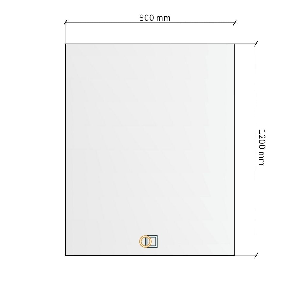 Rectangle LED mirrors with rear lighting 800x1200mm