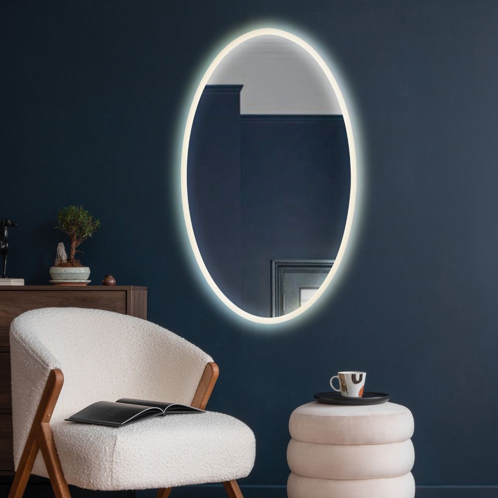 Oval LED mirror with front lighting 600x1000 mm