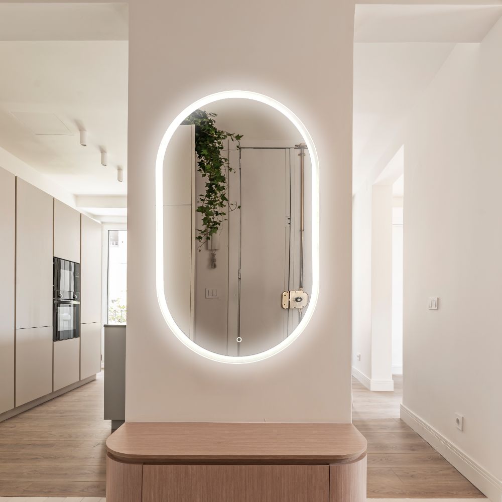 Pill oval LED mirror with front lighting 600x1000mm