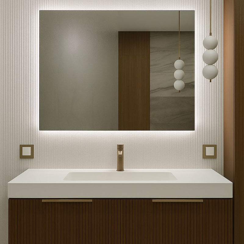 Rectangle LED mirrors with rear lighting 800-1000mm