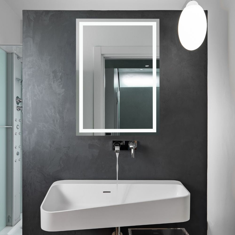 Rectangular LED mirror with double Front Lit 500x700mm