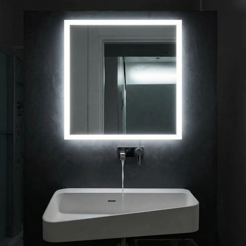 Square led mirror with frontlit 800 mm