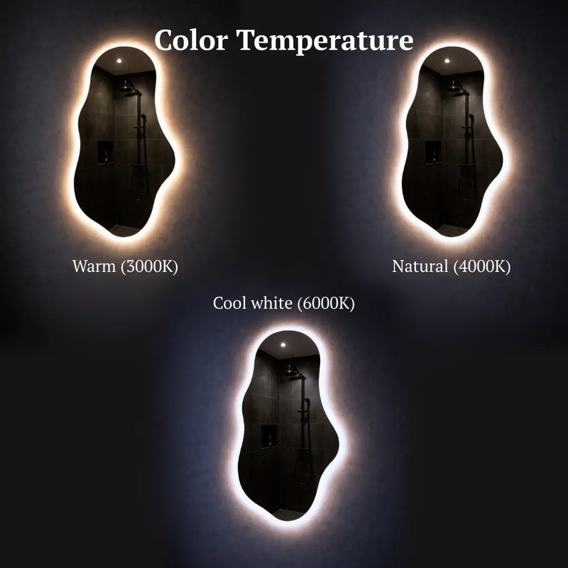 Cloud-shape LED mirror with front lighting