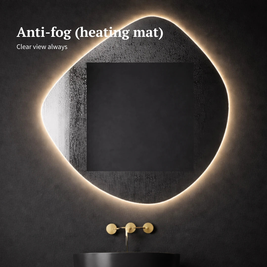 heating mat for asymmetrical LED mirror backlit