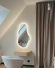 Cloud-shape LED mirror with front lighting and table 