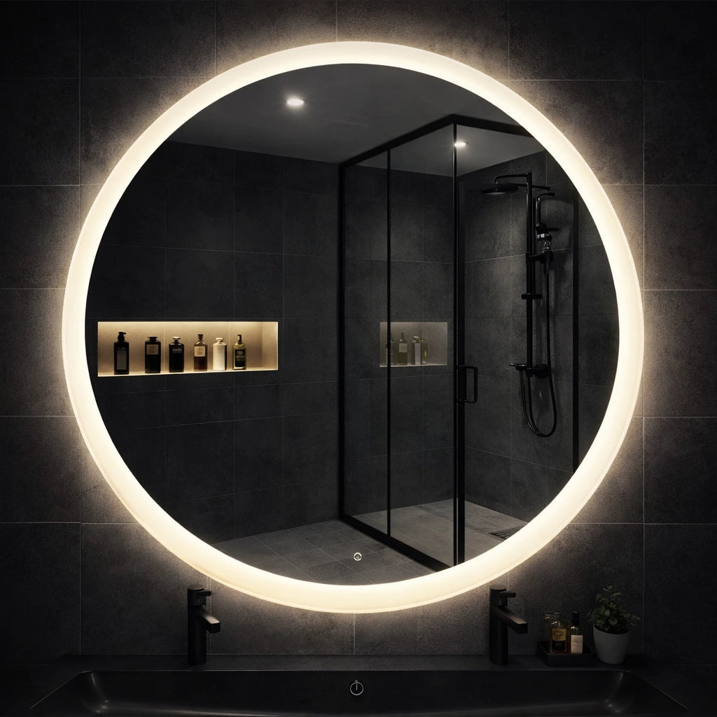 round led mirror with front light
