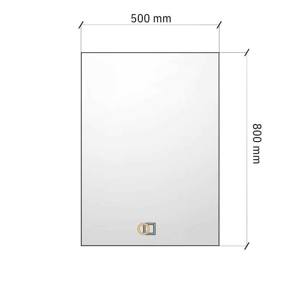 Rectangle LED mirrors with rear lighting 500x800mm