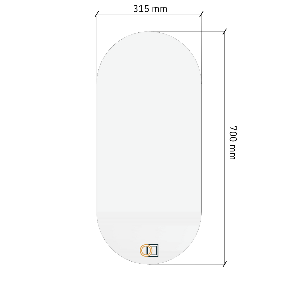 Pill ovaalne LED-peegel koos tagumise valgustusega 315x700mm