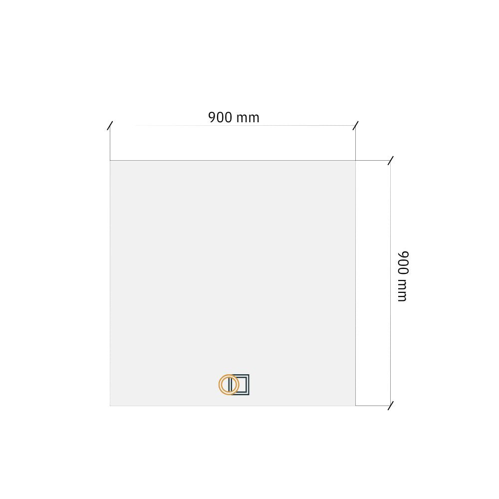 square mirror drawing size 900x900mm