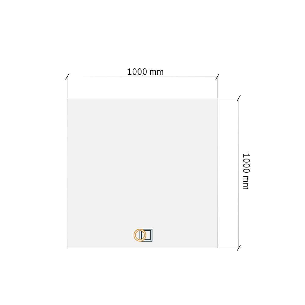 square mirror drawing size 1000x1000mm